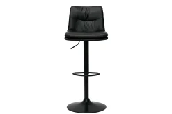 Miliboo Tabouret De Bar-Tabourets de bar réglables en polyuréthane noir et métal noir (lot de 2) ZUCK