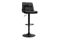 Miliboo Tabouret De Bar-Tabourets de bar réglables en polyuréthane noir et métal noir (lot de 2) ZUCK