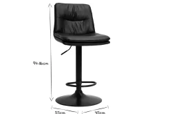 Miliboo Tabouret De Bar-Tabourets de bar réglables en polyuréthane noir et métal noir (lot de 2) ZUCK