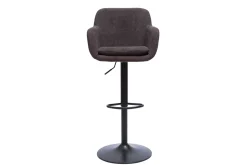Miliboo Tabouret De Bar-Tabourets de bar réglables tissu effet velours gris foncé et métal (lot de 2) AMIKA