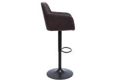 Miliboo Tabouret De Bar-Tabourets de bar réglables tissu effet velours gris foncé et métal (lot de 2) AMIKA
