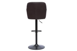 Miliboo Tabouret De Bar-Tabourets de bar réglables tissu effet velours gris foncé et métal (lot de 2) AMIKA