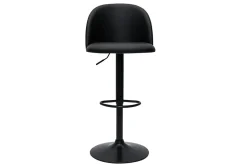 Miliboo Tabouret De Bar-Tabourets de bar réglables polyuréthane noir et métal noir (lot de 2) CELESTE