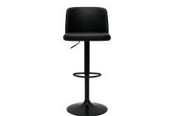 Miliboo Tabouret De Bar-Tabourets de bar réglables en polyuréthane noir et métal noir (lot de 2) MONTI