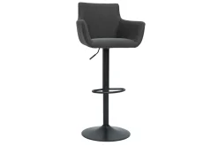 Miliboo Tabouret De Bar-Tabourets de bar réglables tissu gris anthracite métal noir (lot de 2) CARLIE