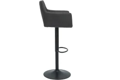 Miliboo Tabouret De Bar-Tabourets de bar réglables tissu gris anthracite métal noir (lot de 2) CARLIE