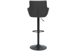 Miliboo Tabouret De Bar-Tabourets de bar réglables tissu gris anthracite métal noir (lot de 2) CARLIE
