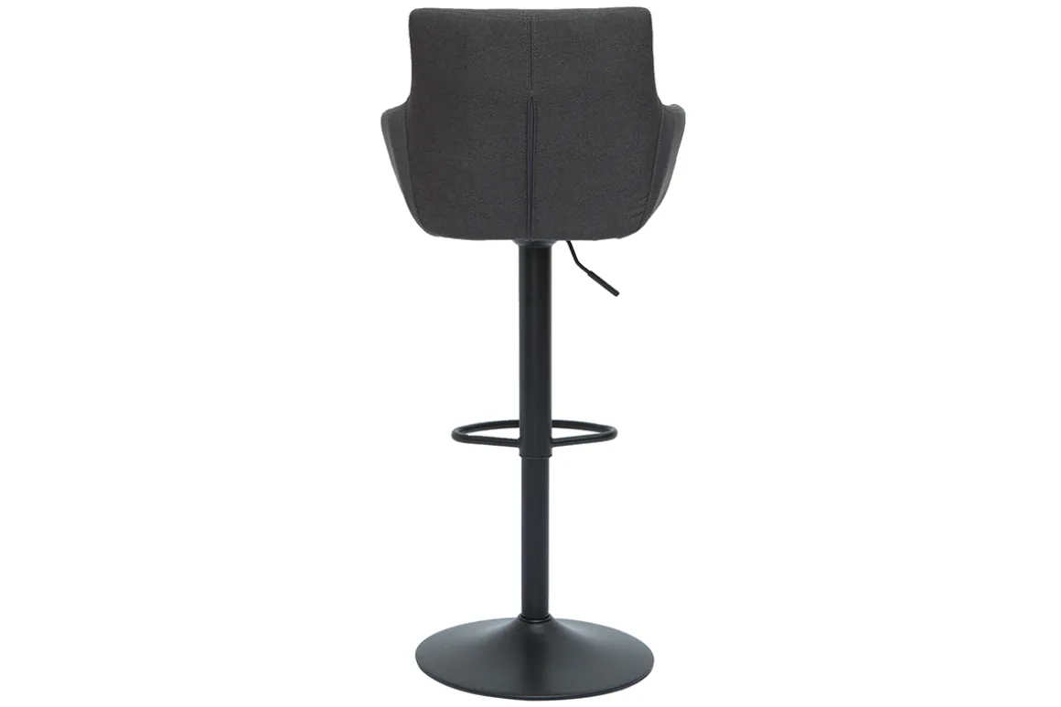 Miliboo Tabouret De Bar-Tabourets de bar réglables tissu gris anthracite métal noir (lot de 2) CARLIE