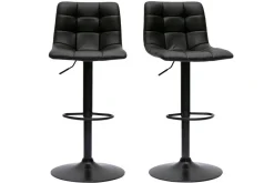 Miliboo Tabouret De Bar-Tabourets de bar réglables design noirs (lot de 2) MAXWELL