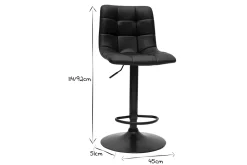 Miliboo Tabouret De Bar-Tabourets de bar réglables design noirs (lot de 2) MAXWELL