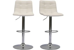 Miliboo Tabouret De Bar-Tabourets de bar réglables design blancs (lot de 2) MAXWELL