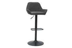 Miliboo Tabouret De Bar-Tabourets de bar réglables design en tissu gris anthracite (lot de 2) RONNIE