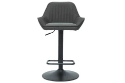 Miliboo Tabouret De Bar-Tabourets de bar réglables design en tissu gris anthracite (lot de 2) RONNIE