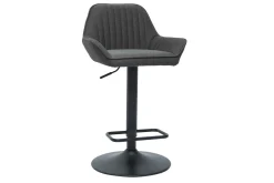 Miliboo Tabouret De Bar-Tabourets de bar réglables design en tissu gris anthracite (lot de 2) RONNIE