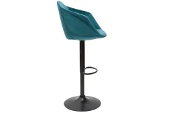 Miliboo Tabouret De Bar-Tabourets de bar réglables pivotants 360° en velours bleu pétrole et métal (lot de 2) TAYA