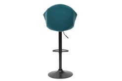 Miliboo Tabouret De Bar-Tabourets de bar réglables pivotants 360° en velours bleu pétrole et métal (lot de 2) TAYA