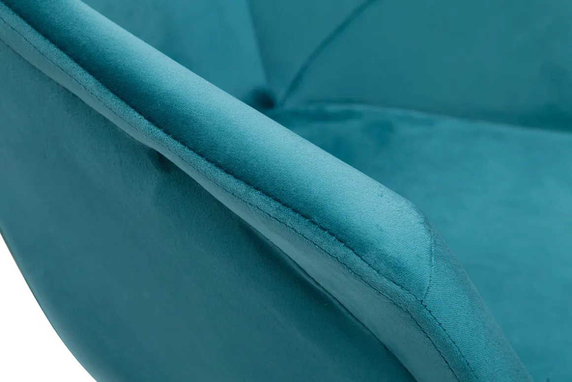 Miliboo Tabouret De Bar-Tabourets de bar réglables pivotants 360° en velours bleu pétrole et métal (lot de 2) TAYA