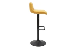 Miliboo Tabouret De Bar-Tabourets de bar réglables pivotants 360° en tissu effet velours texturé jaune moutarde et métal (lot de 2) BOOST
