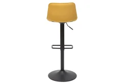 Miliboo Tabouret De Bar-Tabourets de bar réglables pivotants 360° en tissu effet velours texturé jaune moutarde et métal (lot de 2) BOOST
