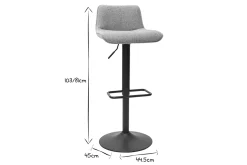Miliboo Tabouret De Bar-Tabourets de bar réglables pivotants 360° en tissu effet velours texturé jaune moutarde et métal (lot de 2) BOOST