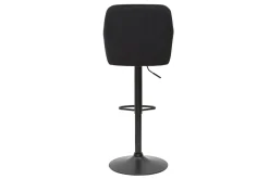 Miliboo Tabouret De Bar-Tabourets de bar réglables en velours noir et métal (lot de 2) AMIKA