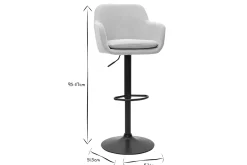 Miliboo Tabouret De Bar-Tabourets de bar réglables en velours noir et métal (lot de 2) AMIKA