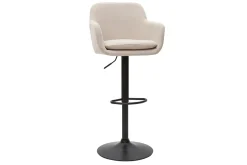 Miliboo Tabouret De Bar-Tabourets de bar réglables tissu effet velours beige et métal (lot de 2) AMIKA