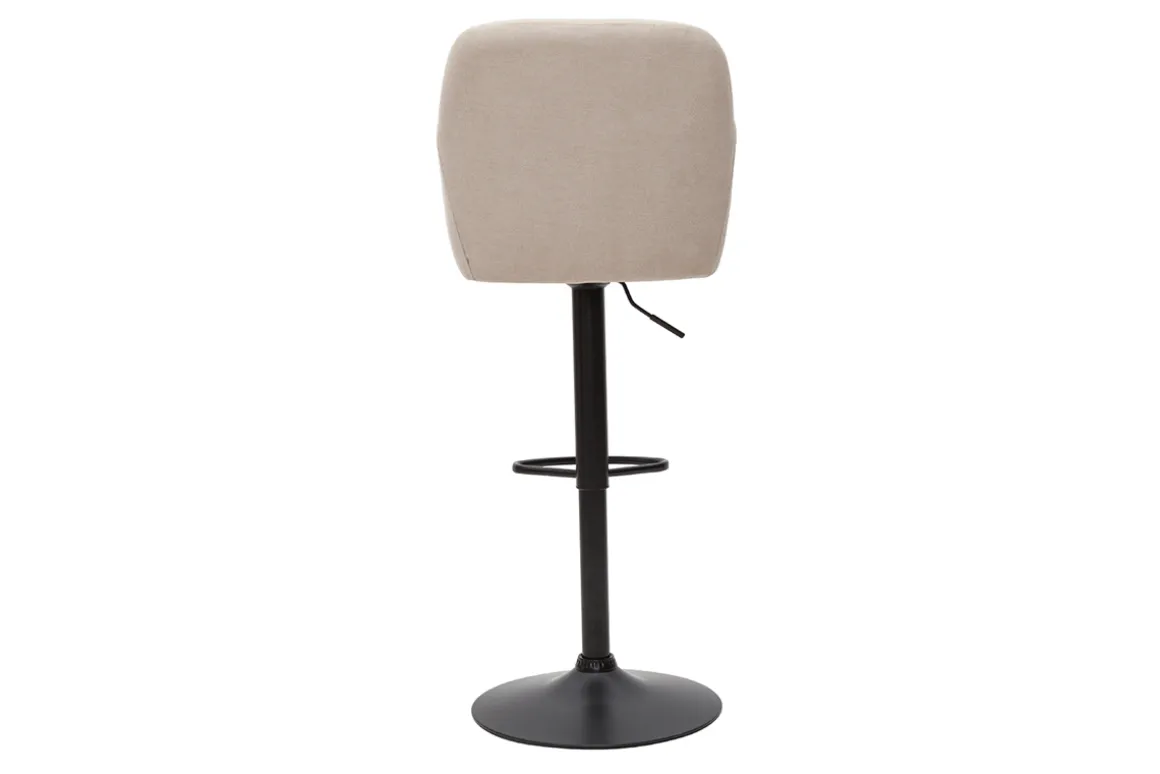 Miliboo Tabouret De Bar-Tabourets de bar réglables tissu effet velours beige et métal (lot de 2) AMIKA