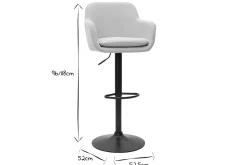 Miliboo Tabouret De Bar-Tabourets de bar réglables tissu effet velours beige et métal (lot de 2) AMIKA