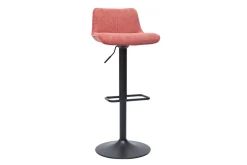 Miliboo Tabouret De Bar-Tabourets de bar réglables pivotants 360° en tissu effet velours texturé terracotta et métal noir (lot de 2) BOOST