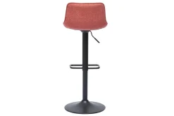 Miliboo Tabouret De Bar-Tabourets de bar réglables pivotants 360° en tissu effet velours texturé terracotta et métal noir (lot de 2) BOOST