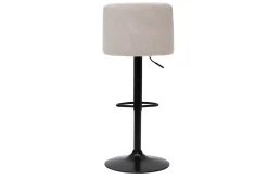 Miliboo Tabouret De Bar-Tabourets de bar réglables en tissu effet velours texturé beige et métal noir (lot de 2) MONTI