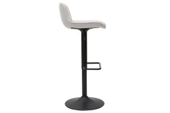 Miliboo Tabouret De Bar-Tabourets de bar réglables pivotants 360° en tissu effet velours texturé beige et métal noir (lot de 2) BOOST