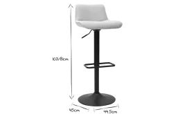 Miliboo Tabouret De Bar-Tabourets de bar réglables pivotants 360° en tissu effet velours texturé beige et métal noir (lot de 2) BOOST