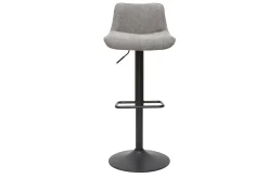 Miliboo Tabouret De Bar-Tabourets de bar réglables pivotants 360° en tissu effet velours texturé gris et métal (lot de 2) BOOST