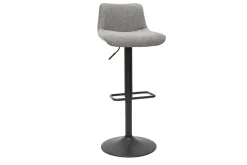 Miliboo Tabouret De Bar-Tabourets de bar réglables pivotants 360° en tissu effet velours texturé gris et métal (lot de 2) BOOST