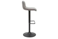 Miliboo Tabouret De Bar-Tabourets de bar réglables pivotants 360° en tissu effet velours texturé gris et métal (lot de 2) BOOST