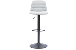 Miliboo Tabouret De Bar-Tabourets de bar réglables en tissu gris clair et métal (lot de 2) SAURY