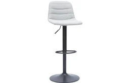 Miliboo Tabouret De Bar-Tabourets de bar réglables en tissu gris clair et métal (lot de 2) SAURY