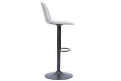Miliboo Tabouret De Bar-Tabourets de bar réglables en tissu gris clair et métal (lot de 2) SAURY