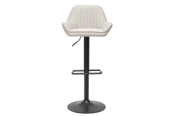 Miliboo Tabouret De Bar-Tabourets de bar réglables en tissu beige et métal noir (lot de 2) RONNIE