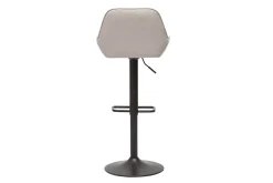 Miliboo Tabouret De Bar-Tabourets de bar réglables en tissu beige et métal noir (lot de 2) RONNIE