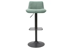 Miliboo Tabouret De Bar-Tabourets de bar réglables en tissu effet velours texturé vert céladon et métal (lot de 2) BOOST