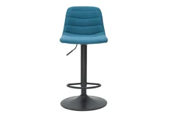 Miliboo Tabouret De Bar-Tabourets de bar réglables en tissu et métal bleu canard (lot de 2) SAURY