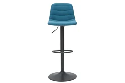 Miliboo Tabouret De Bar-Tabourets de bar réglables en tissu et métal bleu canard (lot de 2) SAURY