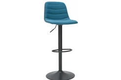 Miliboo Tabouret De Bar-Tabourets de bar réglables en tissu et métal bleu canard (lot de 2) SAURY