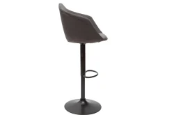 Miliboo Tabouret De Bar-Tabourets de bar réglables pivotants 360° en tissu gris foncé et métal (lot de 2) TAYA
