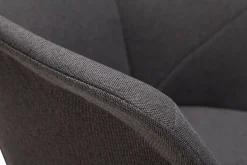 Miliboo Tabouret De Bar-Tabourets de bar réglables pivotants 360° en tissu gris foncé et métal (lot de 2) TAYA