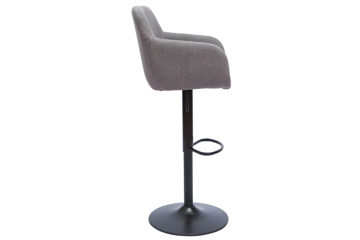 Miliboo Tabouret De Bar-Tabourets de bar réglables tissu effet velours gris et métal (lot de 2) AMIKA