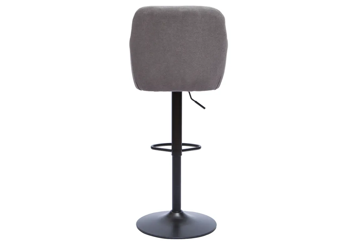Miliboo Tabouret De Bar-Tabourets de bar réglables tissu effet velours gris et métal (lot de 2) AMIKA
